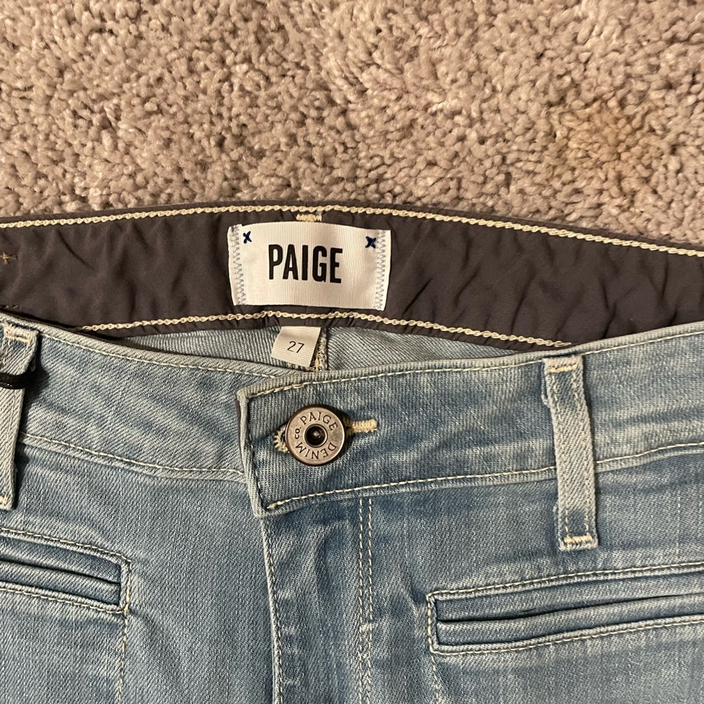 PAIGE Women's Sky Blue Flare Jeans - Picture 3 of 6